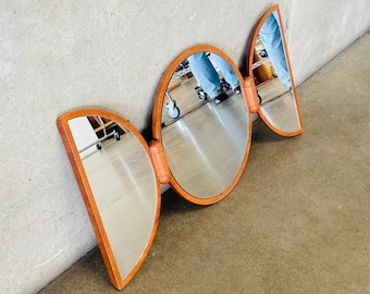 Espejo de pared PEDERSEN & HANSEN de madera de teca maciza, estilo vintage de mediados de siglo, diseño danés, de los años 60/70.