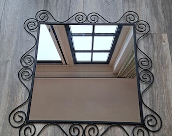 Vintage BRUTALIST style IKEA NORESUND wall mirror from the 90s