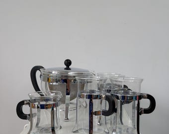 Vintage POSTMODERN style BODUM CHAMBORD tea drinkset for 4 persons from the 80/90s