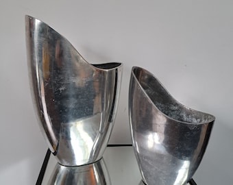 Set of 2 vintage MODERNIST style IKEA ANATOMI aluminum vases design by Anna Efverlund from the 90s