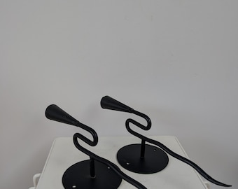 Juego de 2 apliques de pared pequeños de estilo BRUTALISTA vintage con diseño ondulado de los años 80/90.