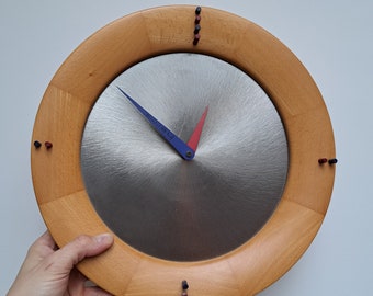 Postmodern style HERMLE GERMANY wall clock from the 80s