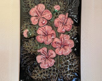 Relieve de pared de cerámica JIE GANTOBTA Suecia 858 de estilo vintage de mediados de siglo, diseño de Aimo Nietosvuori de los años 70/80.