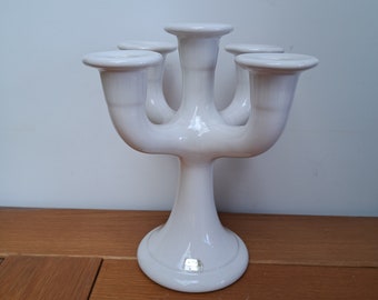 Candelabro vintage de cerámica de cinco brazos GULDKROKEN HJO SWEDEN de los años 70