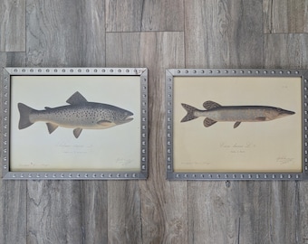 Set of 2 vintage Mid Century style IKEA metal framed wall decoration from the 90s