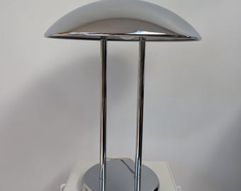 Lámpara de mesa estilo seta de cromo de IKEA, estilo vintage de la era espacial, de los años 80, diseñada por Robert Sonneman.
