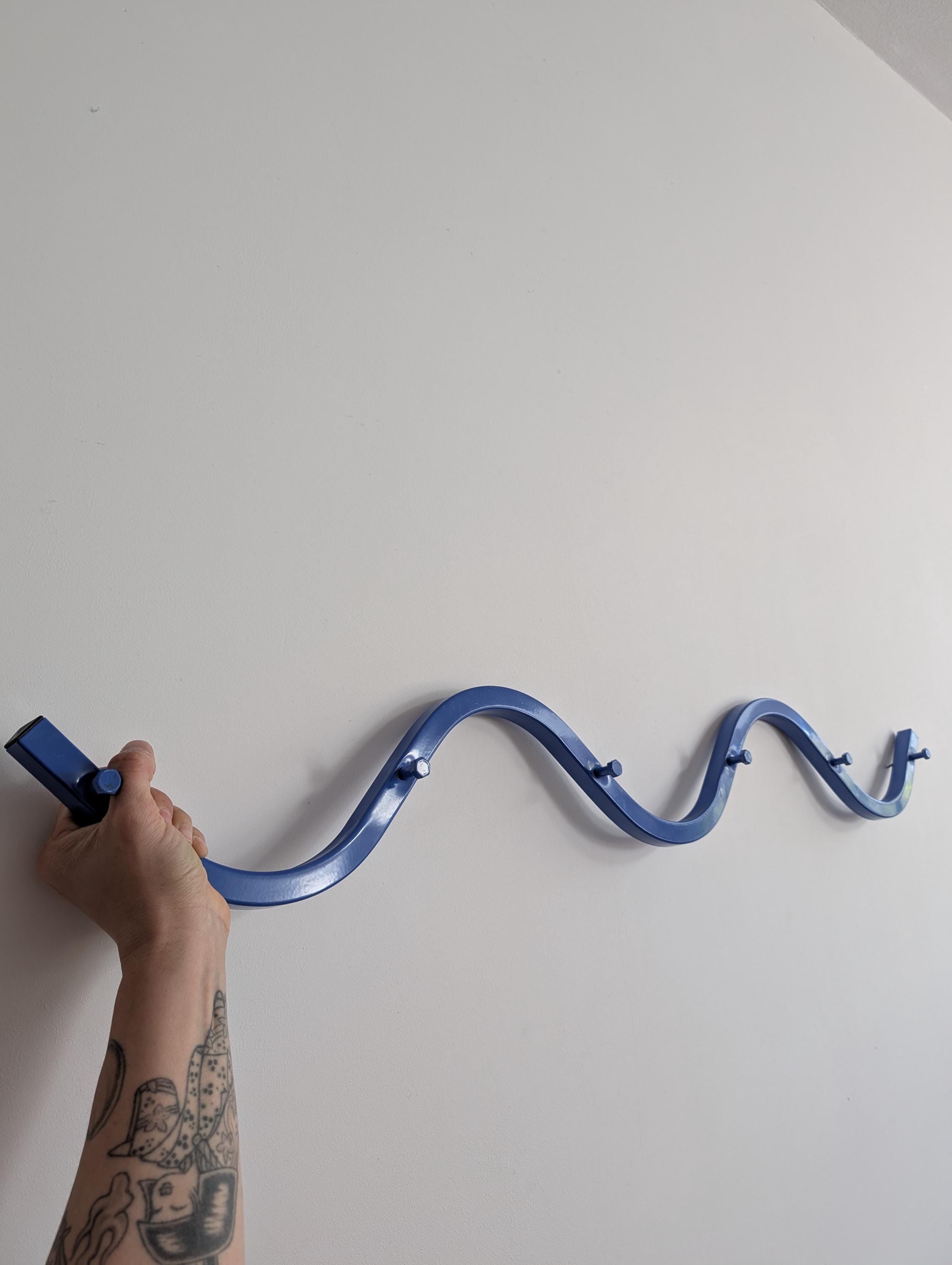Vintage Postmodern Style IKEA ÄL Wavy Metal Coat Rack Design