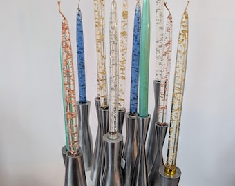 Vintage MCM style LUCITE candlestick with glitter flakes from the 70/80s