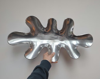 Vintage MODERNIST style XL SPLASH free form metal centerpiece/bowl from the 90s