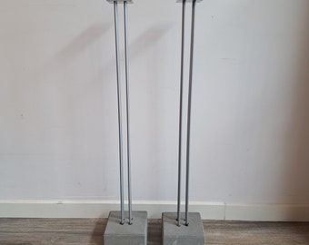 RARE pair of industrial style IKEA JUSTIS speaker stands from the 90s