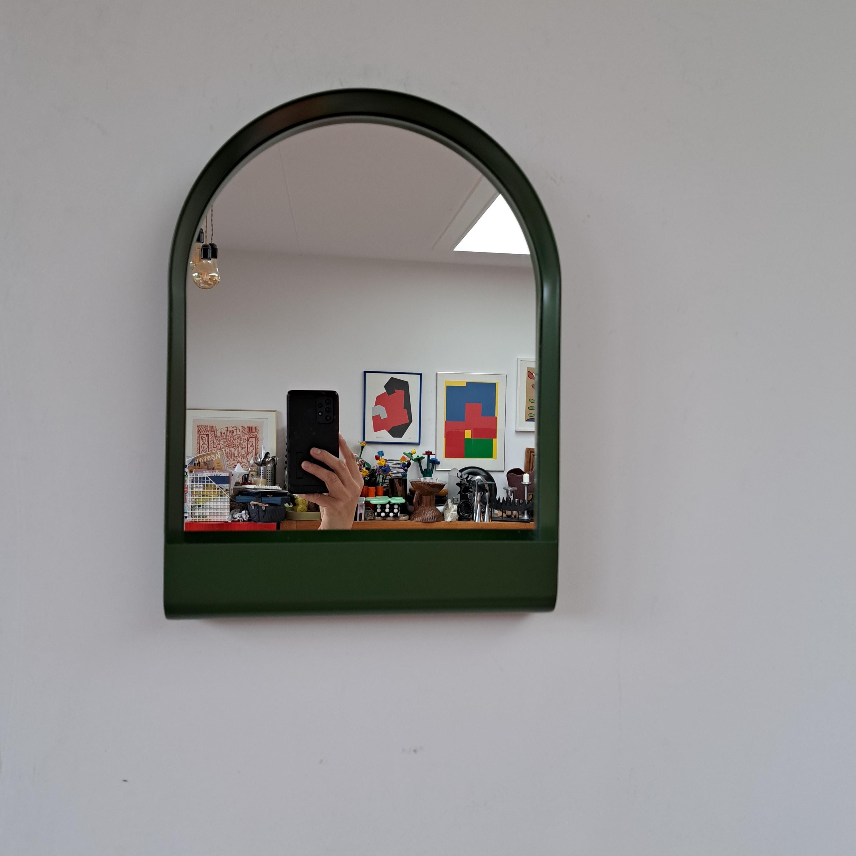 IKEA YPPERLIG Green Metal Wall Mirror Design by HAY From