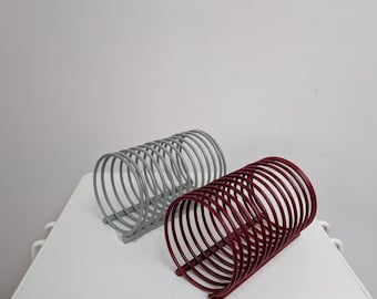 vintage POSTMODERN design colored metal spiral letter holder from the 80s