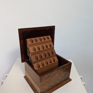 Vintage MID CENTURY Style Solid Wooden Cigarette Holder/dispenser From the  70/80s