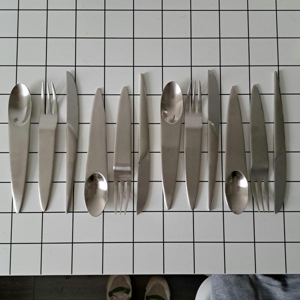 RARE Modernist style GENSE APPETIZE lunch/dessert flatware set design by Nedda El-Asmar
