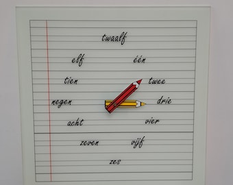 Vintage POSTMODERN style JUNGHANS large glass wall clock from the 80s