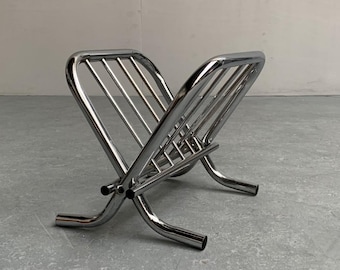 Vintage BAUHAUS style ZACK DESIGN metal frame magazine holder from the 80/90s