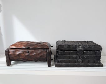 70年代～80年代のヴィンテージ・ブルータリズムデザインの巨大な木製収納ボックス