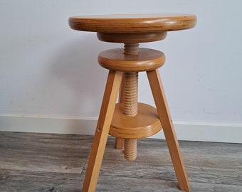 Vintage Mid Century wooden studio/piano stool from the 80s in mint condition