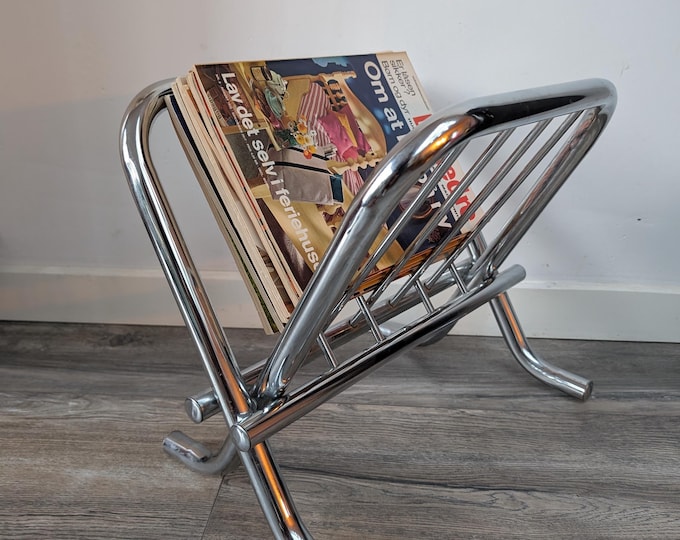 Metal Frame Magazine Rack Vintage BAUHAUS Style ZACK DESIGN Metal Frame Magazine Holder From the ...