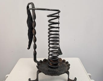 Candelabro Rat de Cave de hierro forjado a mano, estilo brutalista vintage, de los años 60/70.