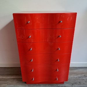 Vintage rotes IKEA VAJER Schubladendesign aus den 90er Jahren