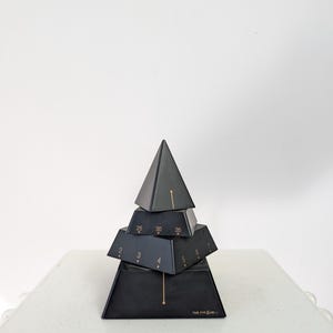 Vintage POSTMODERN Style Rotating TIME PYRAMID 4d Design Table