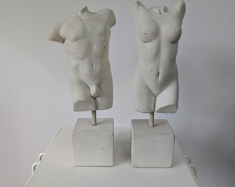 Set of 2 Vintage ART DECO style nude sculptures with mark from the 80/90s