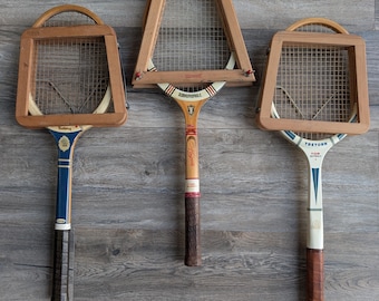 Set of 3 various Vintage tennis racquets with frame from the 70/80s