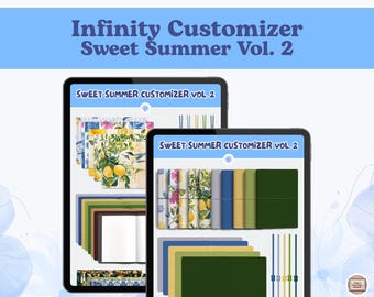 Infinity Sweet Summer Vol. 2 : Personnalisateur de journal numérique, autocollants numériques (PNG, GoodNotes, Noteful)