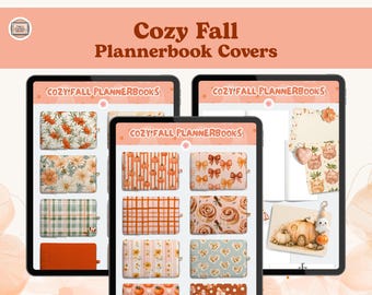 Cozy Fall Digital Plannerbook Covers (PNG, GoodNotes, Noteful)