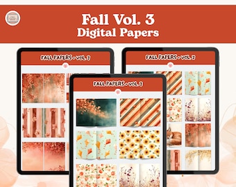 Fall Vol. 3 Realistic Digital Papers for digital planners and journals (PNG, GoodNotes, Noteful)