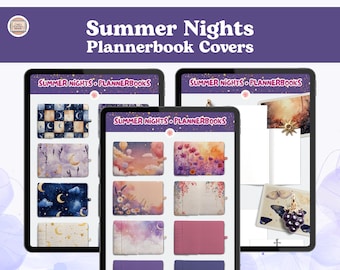 Summer Nights Digital Plannerbook Covers (PNG, GoodNotes, Noteful)