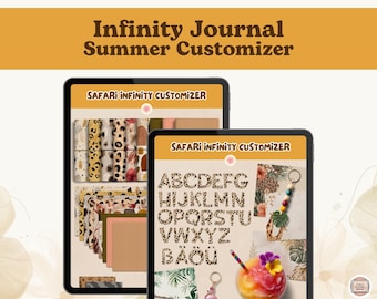 Infinity Safari Digital Journal Planer, Digitale Aufkleber (PNG, GoodNotes, Noteful)