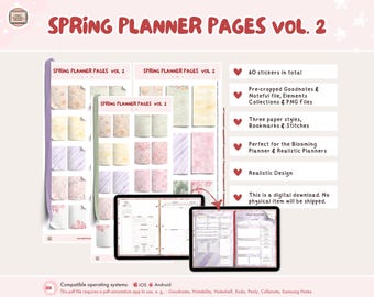 Spring Paper Backgrounds Vol. 2, Digital Planner Stickers (Digital Download)