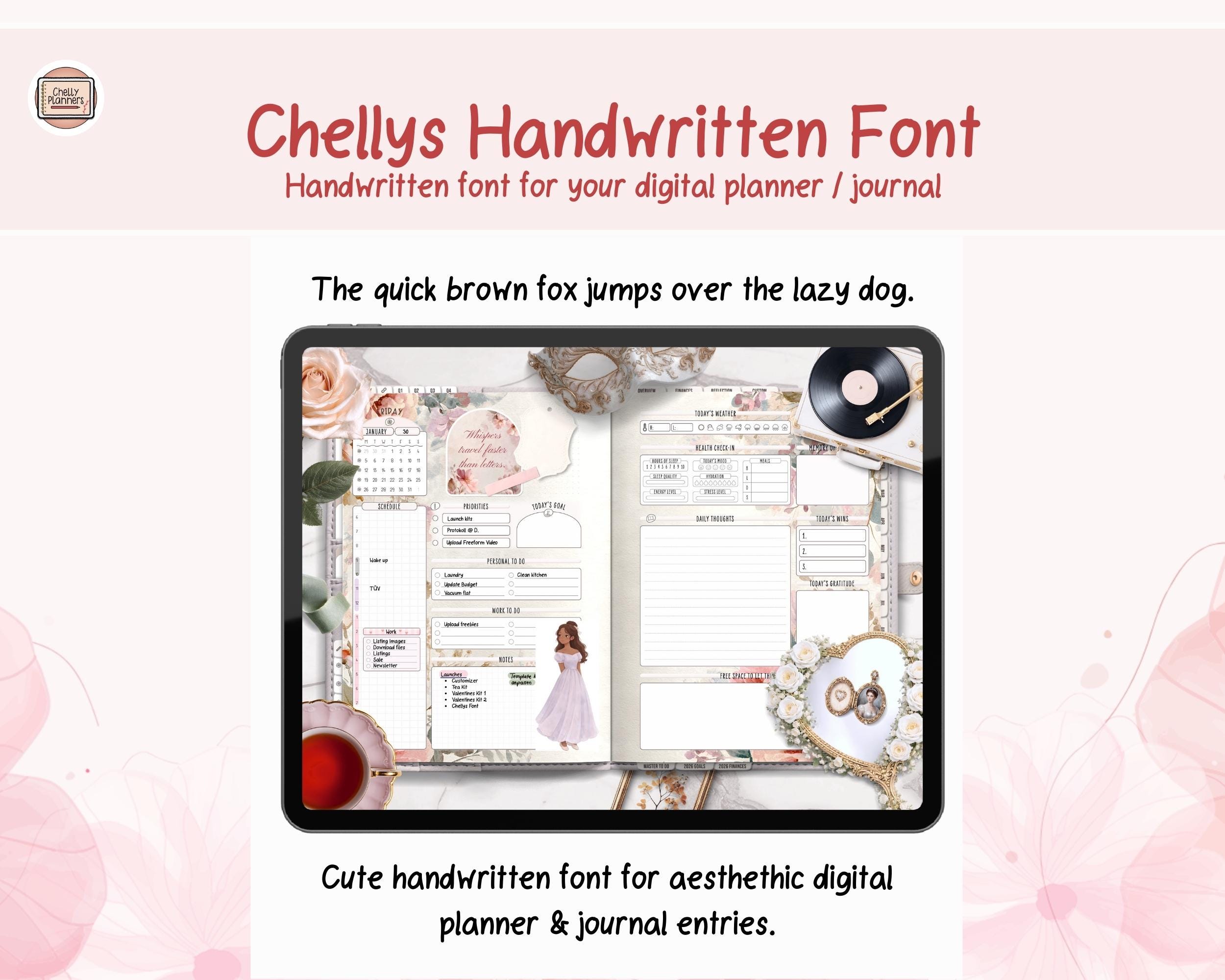 Chellys Handwritten Font – .ttf & .otf (digital Download) - Etsy