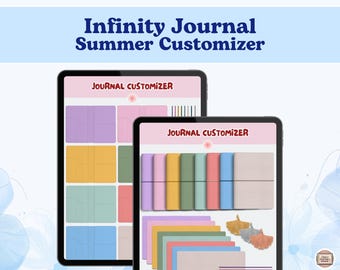 Infinity Summer Digital Journal Customizer, Digital Stickers (PNG, GoodNotes, Noteful)