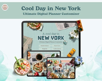 New York Digital Planner Customizer, Digital Stickers (Goodnotes, Noteful, PNG)