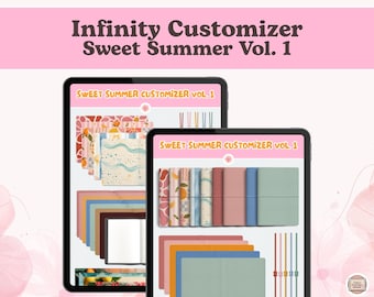 Infinity Sweet Summer Vol. 1 Digital Journal Customizer, Digital Stickers (PNG, GoodNotes, Noteful)
