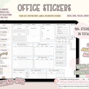 Office Digital Planner Stickers/Widgets (PNG, Goodnotes-fil)