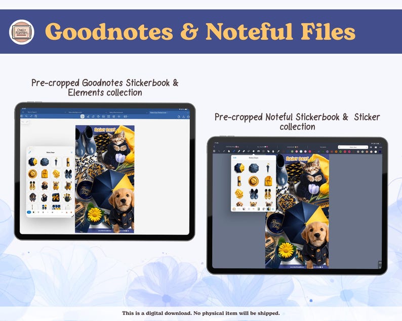 Realistic Rainy Days Stickers, Digital Planner Stickers (PNG, Goodnotes ...