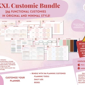Original & Minimal Basic Customies / Widgets / Add-Ons - Functional stickers for digital planner in GoodNotes, Noteshelf etc.