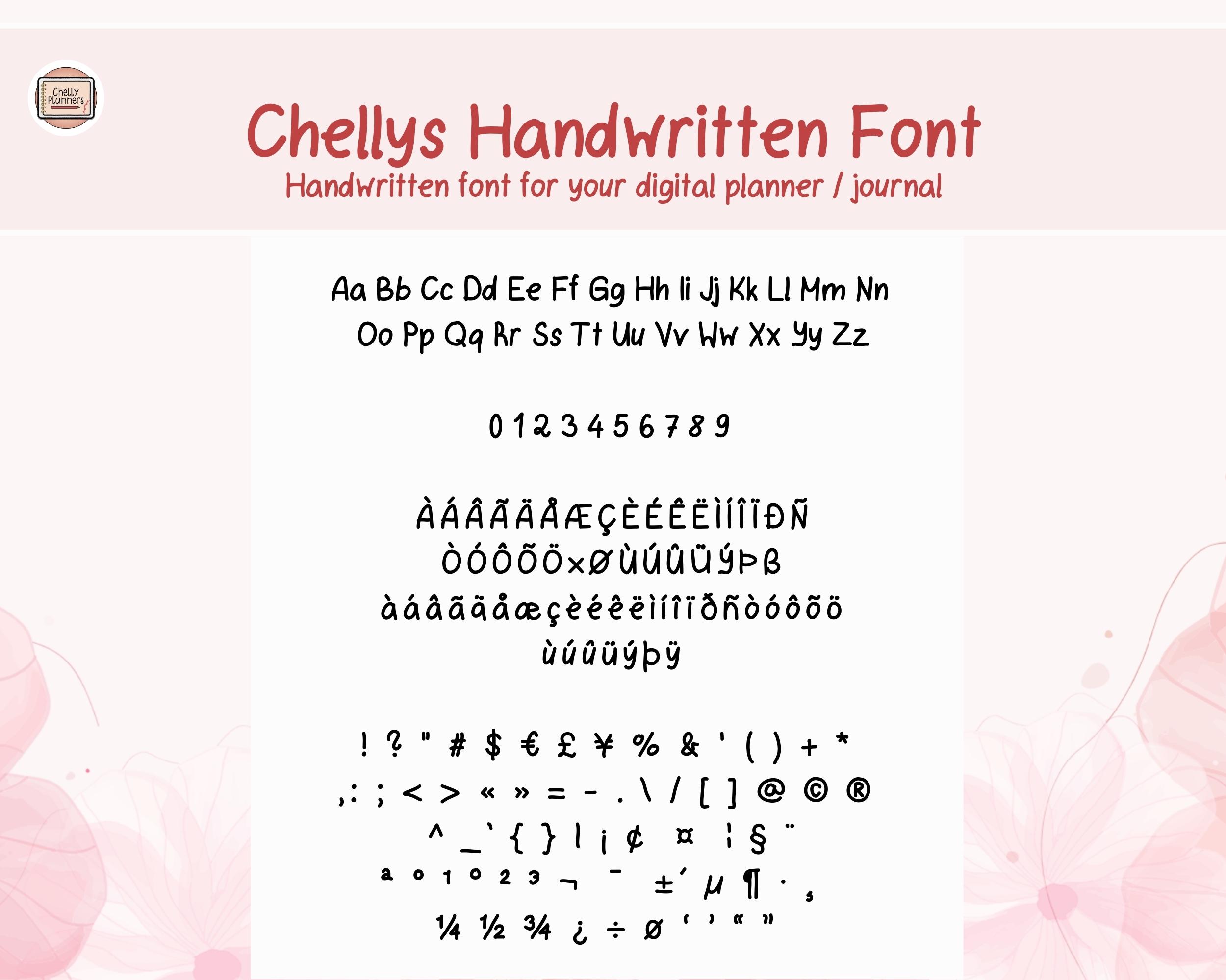 Chellys Handwritten Font – .ttf & .otf (digital Download) - Etsy