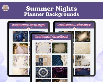 Summer Nights Digital Planner Backgrounds (PNG, GoodNotes, Noteful)