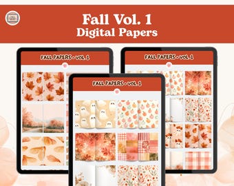 Fall Vol. 1 Realistic Digital Papers for digital planners and journals (PNG, GoodNotes, Noteful)