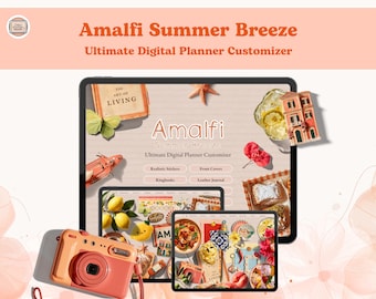 Amalfi Digital Planner Customizer, Digital Stickers (Goodnotes, Noteful, PNG)