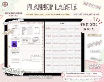 Digital Planner Labels / Digital Stickers for your digital planner, journal in GoodNotes, Noteshelf, and more