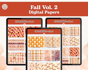 Fall Vol. 2 Realistic Digital Papers for digital planners and journals (PNG, GoodNotes, Noteful)