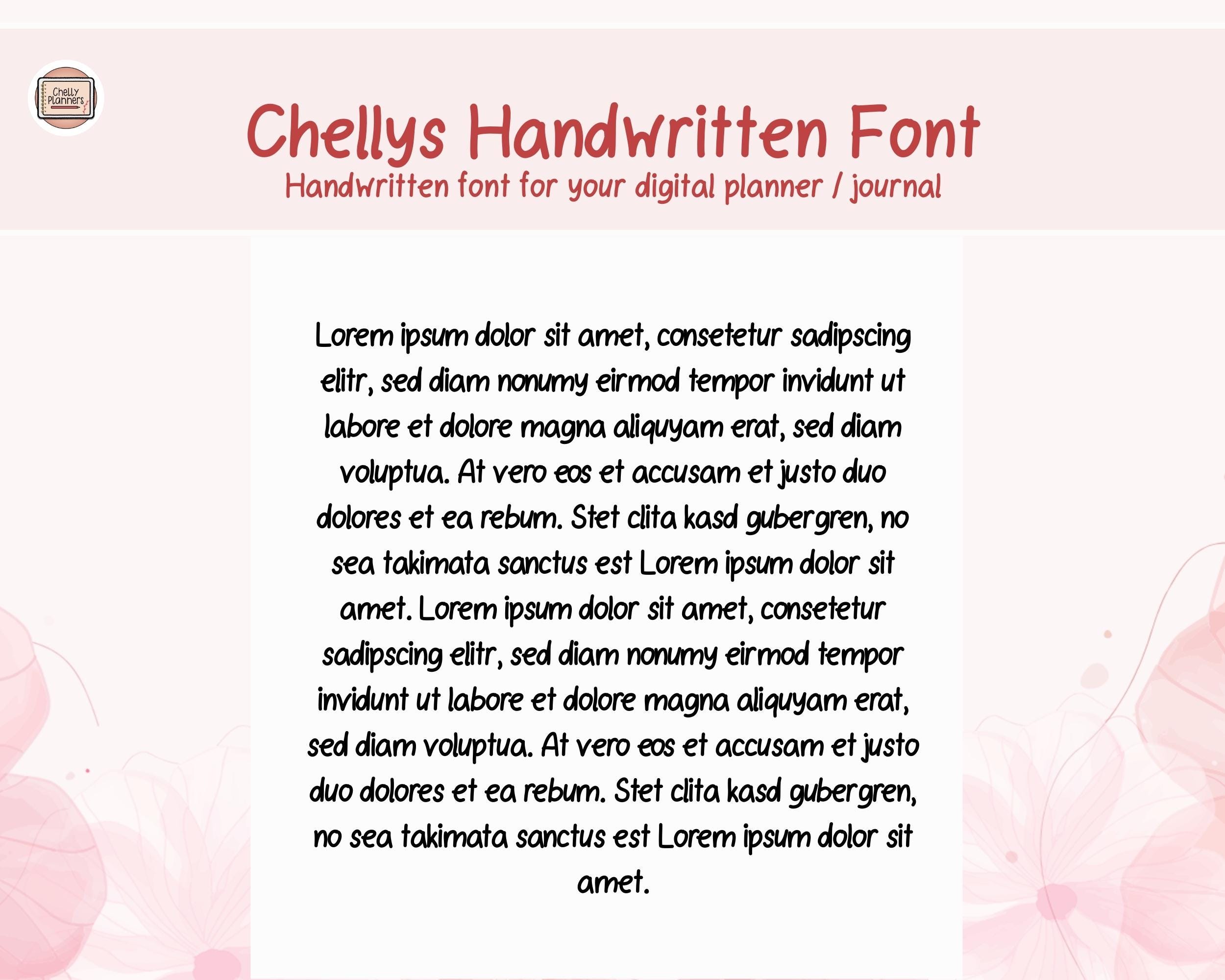 Chellys Handwritten Font – .ttf & .otf (digital Download) - Etsy