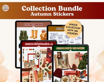 BUNDLE Autumn Digital Sticker Collection / Digital Stickers in PNG, for GoodNotes, Noteful + more
