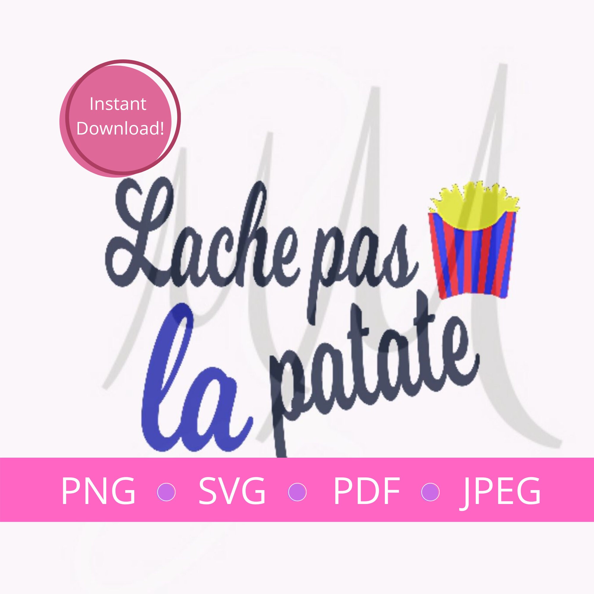 Lache pas la patate/ French expression that means to not give Etsy